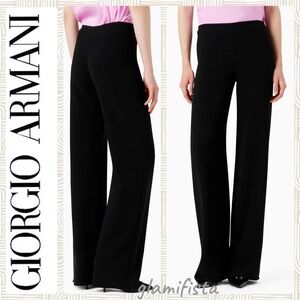 GIORGIO ARMANI BLACK SIDE ZIP TROUSER PANTS US/6